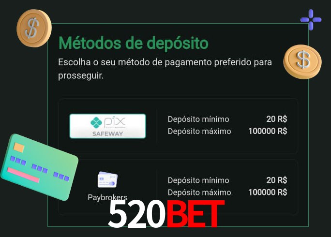 O cassino 520bet oferece uma grande variedade de métodos de pagamento